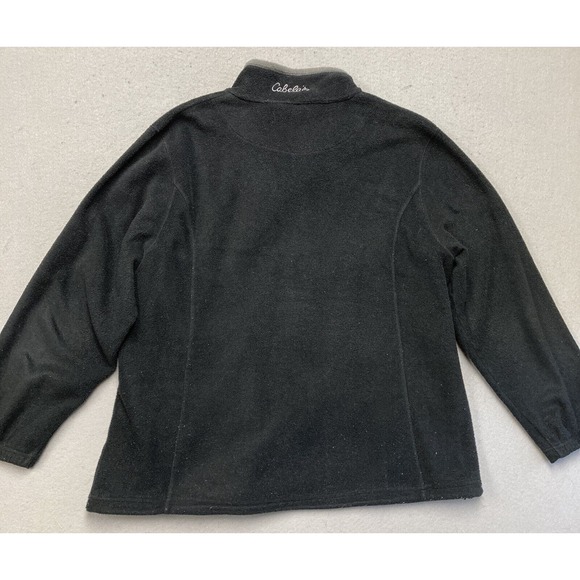 Cabelas Fleece Jacket Mens 2XL Black Full Zip Long Sleeve Outdoors Casual XXL - Picture 7 of 11